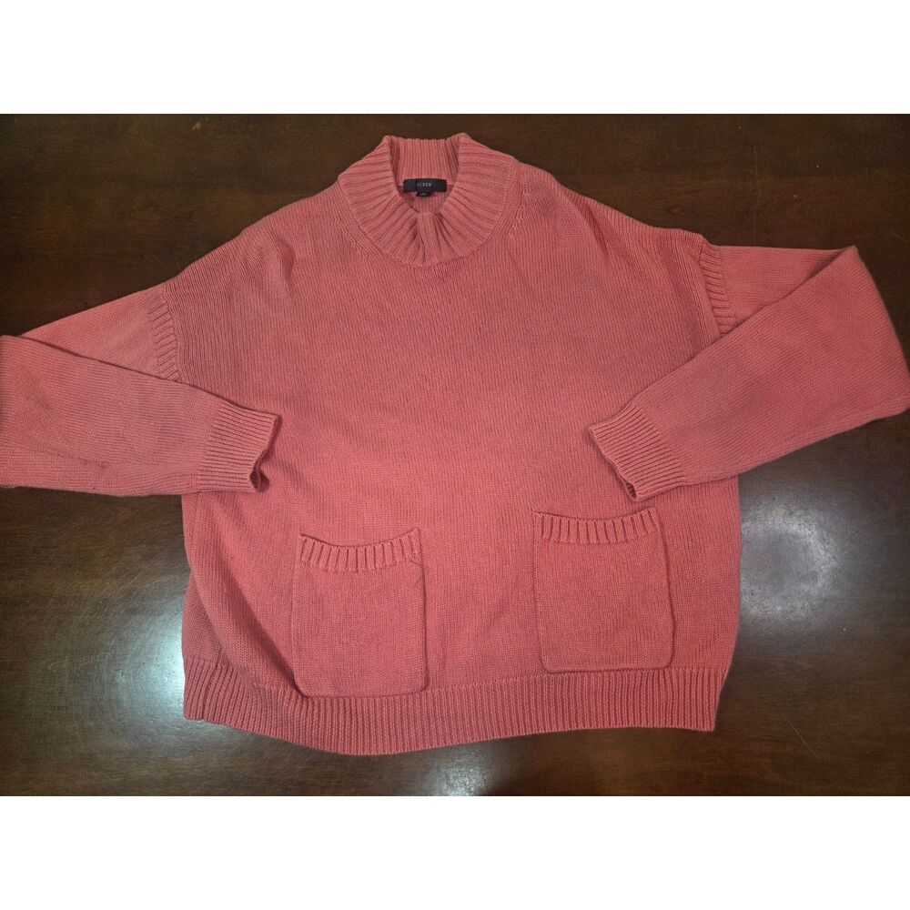 J.Crew XL 100% Cotton Maroon Crewneck Sweater Classic Knit Casual Pullover
